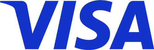 Blue VISA logo on a plain white background.